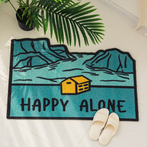 Funny silk circle mat Household door mat Non-slip door mat Rub foot anti-scratch door mat Home door mat