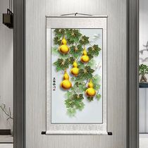 Guangzhou scroll hanging painting five Fumen Men Men Downtown decoration painting inward corridor drawing hallway recruit deer Fengshui painting