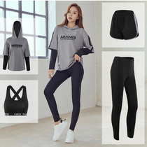 Fitness sports suit new girls sports and leisure suit womens four-piece loose Korean version of student fitness running