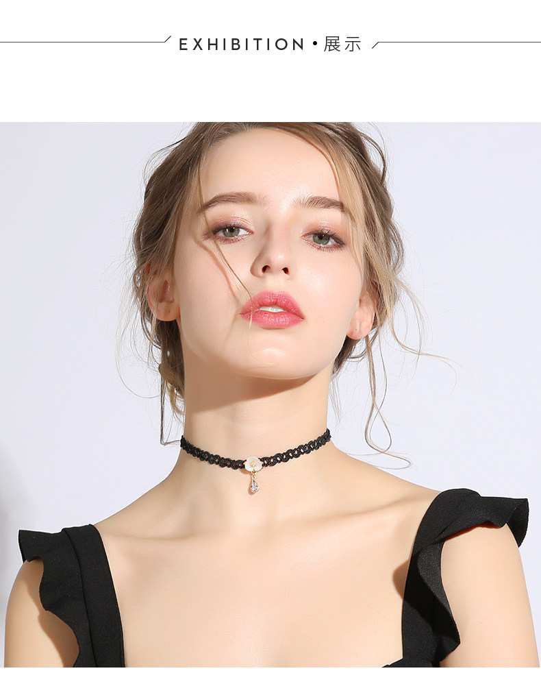 戴拉饰品花朵蕾丝chocker项圈颈链女欧美气质少女复古时尚项链