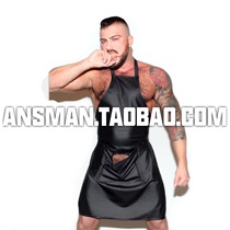 Original Nightclub Bar Sexy Servant Open Crotch Apron Male DS Acting Out of the Theme Show Party Gogo Dancer
