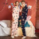 Couple pajamas spring and autumn female cotton long-sleeved cartoon home service male explosion models ins tide net red cute large size suit Couple pajamas spring and autumn female cotton long-sleeved cartoon home service male explosion models ins tide net red cute large size suit