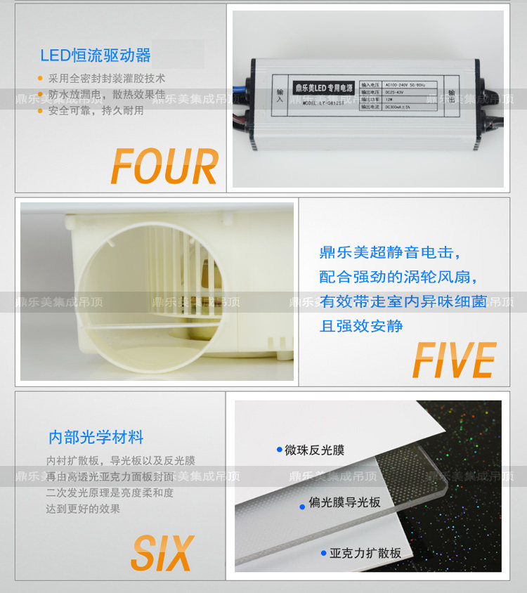 Многофункциональный светильник 鼎乐美300*300 集成吊顶换气照明二合一超静音厨卫换气扇 Ding Le Mei