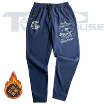 Autumn and winter lure fishing trousers mens zipper pocket tie-in trousers anti-splash water plus velvet warm fishing suit micro-bomb