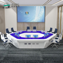 Six-sided console Network command center table Power grid dispatching station Monitoring station Command platform Security furniture command platform
