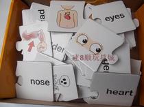 Human body parts spell English word map game Total 60 pieces-you can learn a single of 30 body puzzles