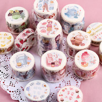 Creative Cartoon Handbooks and Paper Adhesive Tapes Cute Teenage Characters Snack handbooks This diary Decorative Material Stickers