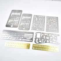 Letter Digital Ruler Multifunction Metal Hollowed-out Handbill Ruler Hand ledger lace ruler Drawing tool Graffiti ruler