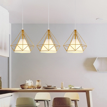 Nordic lamps simple modern creative personality dining room bar lamp three-head diamond home restaurant chandelier