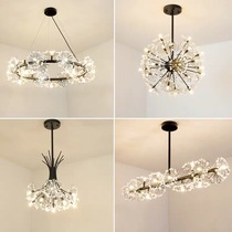 Nordic living room hanging lighting ins creative light luxury room personalized shop romantic crystal dandelion master bedroom lamp