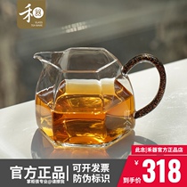 Heware Glass Road Cup edge Tea Sea Japanese high-end hexagonal male Cup high temperature resistant high grade High Borosilicate tea divider