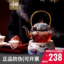 Heater Glass kettle Enamel color TV pottery stove heating handmade high temperature resistant white camellia tea health tea cooking teapot