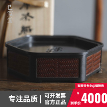 Jikuantang high-end pot Chengjingdezhen full handmade tea six-way tin inlay tea boat ancient tin dry bubble plate limited edition
