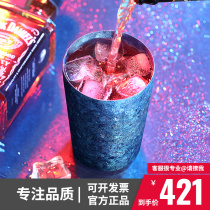 Flying sword double layer pure titanium hand cup light luxury office water Cup personality trend beer cup coffee home high grade titanium cup
