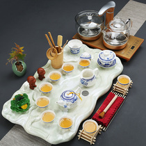 A complete set of tea sets Household simple modern automatic induction cooker Kung Fu tea sets European-style stone tea tray sets