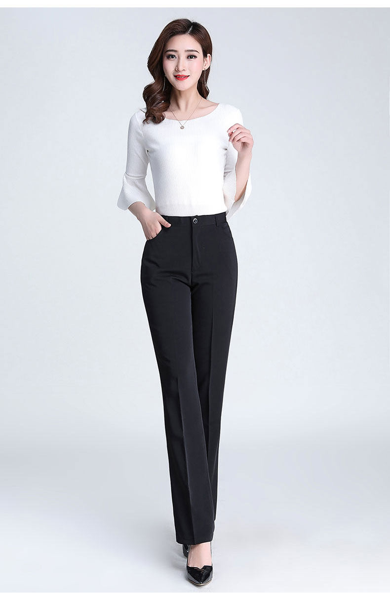 裤子 西装裤/正装裤 西裤工装裤女直筒职业黑色高腰面试裤春夏工作