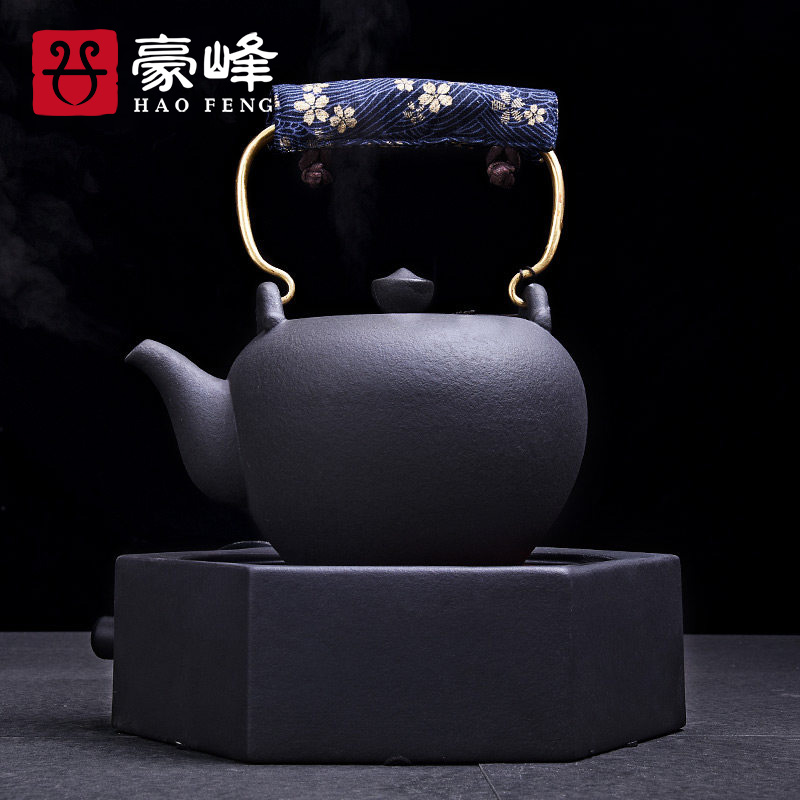 豪峰陶瓷火山石煮茶器提梁壶家用电陶炉黑茶煮茶壶烧水壶泡茶套装| 景德镇名瓷在线