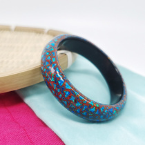Large lacquer full Opal bracelet bracelet womens jewelry ethnic style pure handicraft Chinese non-heritage rhinoceros lacquer pineapple lacquer