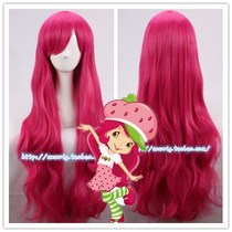 European And European Animation Strawberry Sweetheart Strawberry Crisp Strawberry Festival Princess Ocean Red Long Curly Hair Cosplay Wig