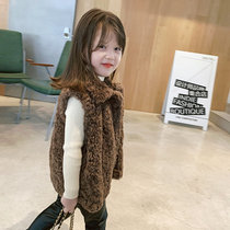 Foam home Custom childrens clothing 2021 new girls winter clothing Korean version plus suede baby warm waistcoat child vest thickness