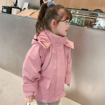 Foam Home Customized childrens clothing 2021 new girls thickened Even hat jacket baby winter clothing foreign air blouses warm wave