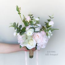 White silk flower silk cloth simulation flower Bride wedding wedding bouquet flower ball forest pastoral bouquet fake flower