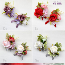 Purple-green series wedding bride and groom simulation filigree corsage wrist corsage wedding etiquette celebration opening