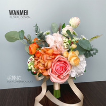 Yan Huang holds the bride wedding photography simulation fake flower ball props home living room decoration decoration travel photography certificate silk