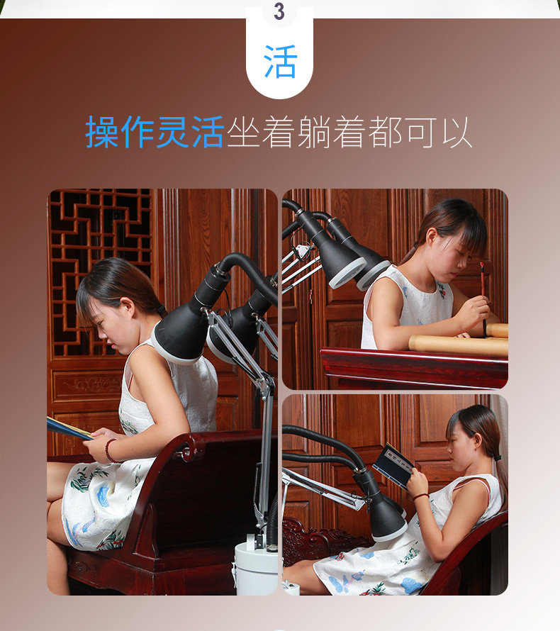 明火旋转艾灸仪器美容院专用艾炙仪无烟立式双头家用悬灸仪妇科