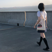 AL homemade Prague bag printed canvas bag summer new European and American ins Joker shoulder Women bag 2021