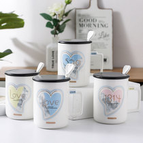 Creative cartoon water cup Ceramic cute student cup Jane European couple drinking cup Household coffee cup Mens and womens gifts