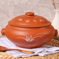 Coarse ceramic purple clay ceramic steam pot Seafood hotel household steam pot Chicken Yunnan Jianshui Purple clay tonic soup cup