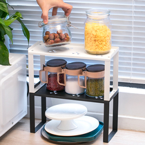 Nordic shelf Kitchen countertop seasoning storage rack Household small narrow Wrought iron single double storage shelf