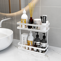 Non-perforated wall-mounted bathroom shelf Double-layer bathroom hand washing sink Toothbrush cosmetics storage rack