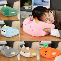 Cartoon dual-use plush nap pillow