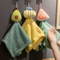 Cartoon towel hanging cute Korean small square scarf square absorbent kitchen bathroom childrens liniment home