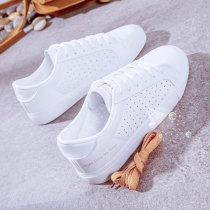 Spring and summer breathable womens shoes Joker white shoes female students Street Photo Leather White shoes Korean casual single shoe board