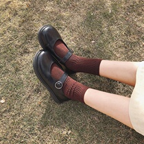Small leather shoes female students spring Korean version of retro cute soft sister shoes British style Mary Jane shoes Big Head shoes women