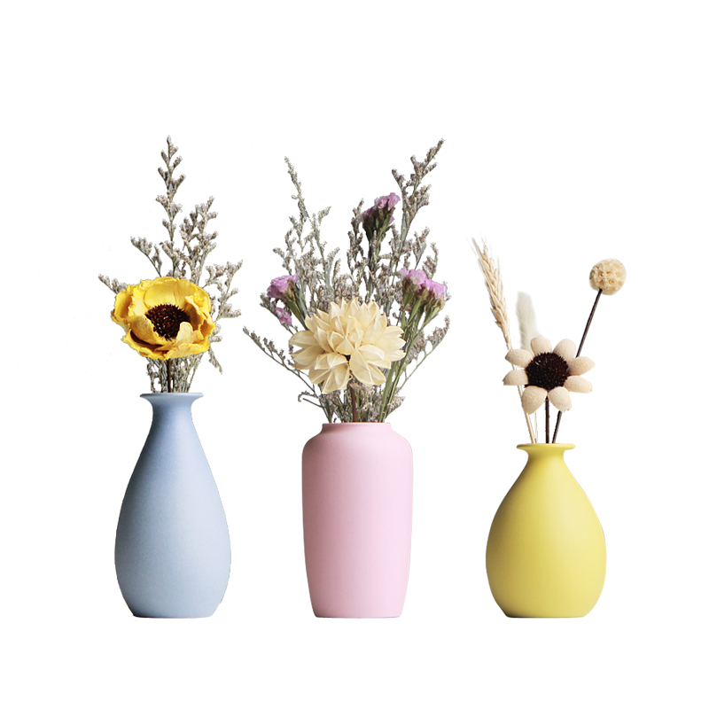 Ceramics small pure and fresh and I and contracted table flower flower bottle home sitting room adornment flowers