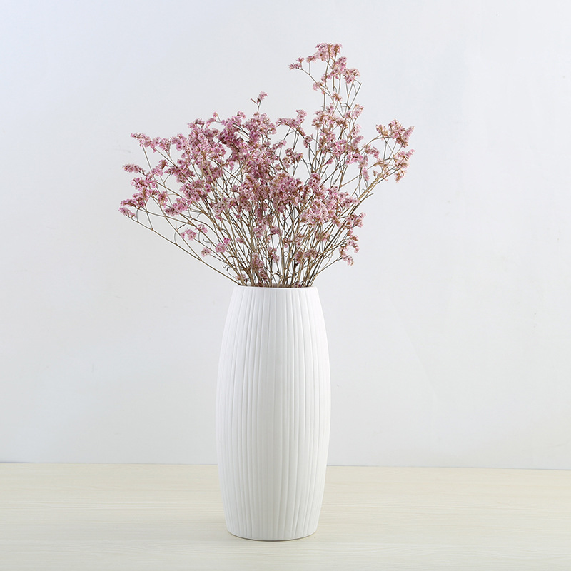 The Nordic ins wind dehua decoration crafts dried flowers flower arrangement household furnishing articles white porcelain vase