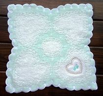 Foreign trade day single cotton embroidery jacquard handkerchief small square towel 25CM soft lace love fresh and pleasant