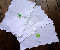 Foreign trade cotton linen hand embroidered vintage fabric coaster bottle pad embroidery 15X25CM fresh pastoral value