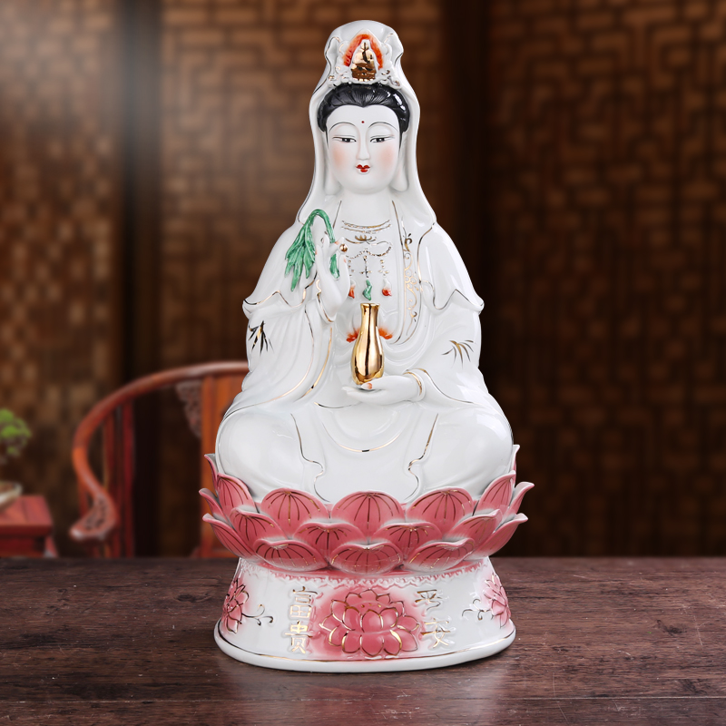 Ceramic in the south China sea guanyin Buddha embellish furnishing articles medallion town curtilage home sitting room white jade goddess of mercy