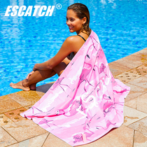 Beach towel quick-drying absorbent bath towel seaside vacation swimming fitness sports towel Portable female surfing sunscreen towel