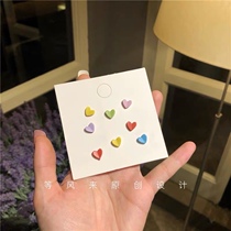 925 pure silver loving ceramic ear nail girl cute and small female sleep without picking up minimalist ear bone nails