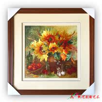 Suzhou embroidery hanging painting hand embroidery boutique sunflower living room hanging painting to send friends gift embroidery painting
