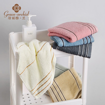 Jie Liya Lan pure cotton elegant striped towel Cotton men and women household absorbent facial towels 6 packs
