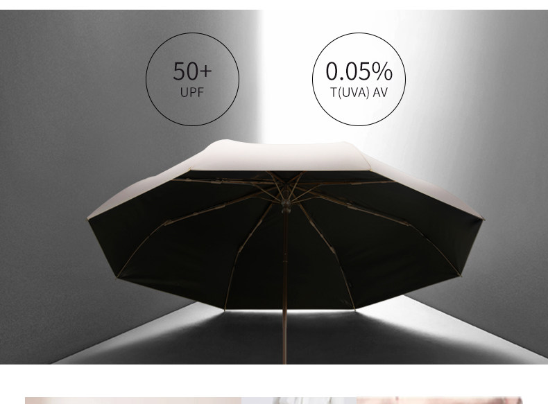 菲诺太阳伞防紫外线遮阳伞小巧便携雨伞女晴雨两用折叠黑胶伞