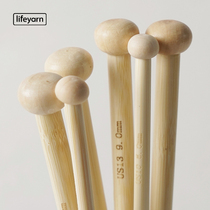 lifeyarn 30cm two root fit single head stick hand knitting tool textured wool sweater scarf bamboo needle