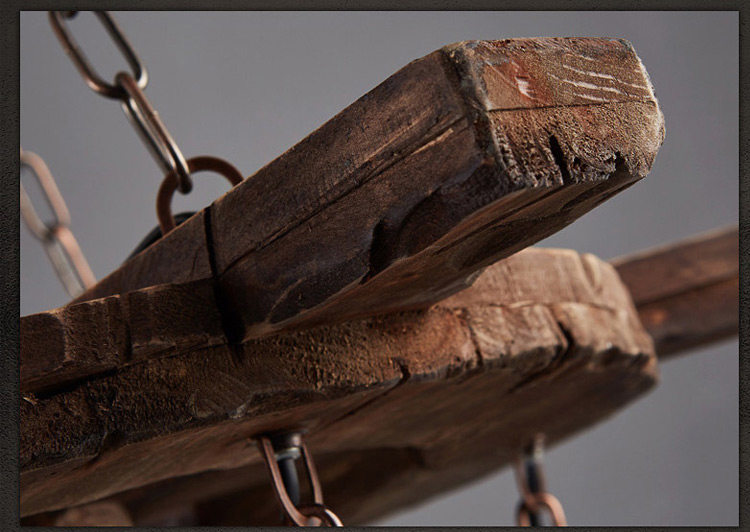 美式乡村复古工业风船木吊灯具个性创意餐厅酒吧火锅店装饰木艺术